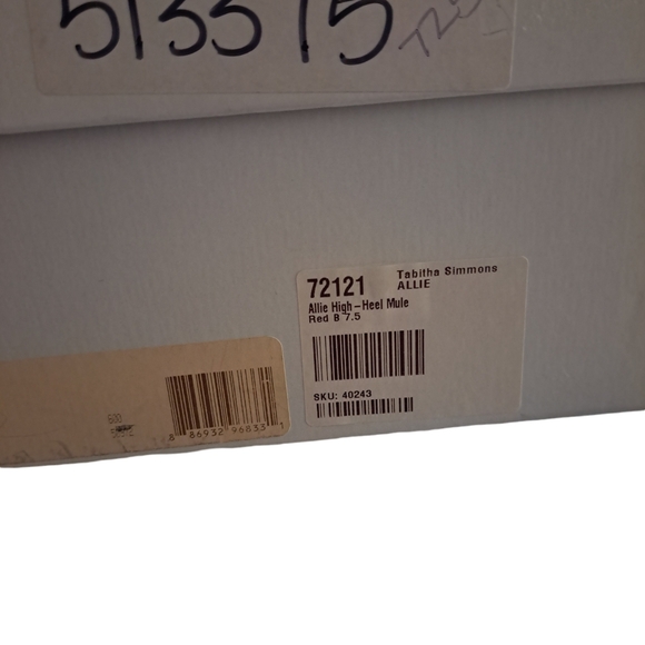 TABITHA SIMMONS ALLIE RED MOIRE HIGH MULE HEELS 38.5/US 7.5/8. NEW - Picture 8 of 8